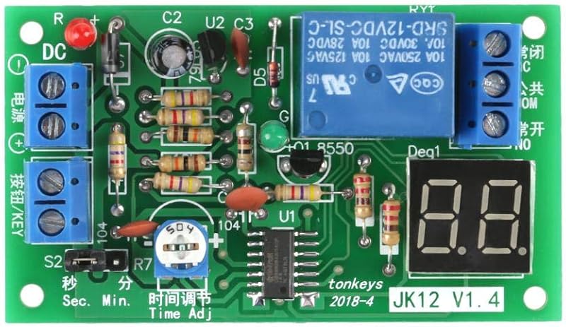 Walfront DC12V Time Delay Relay Module LED Display Trigger OFF Control