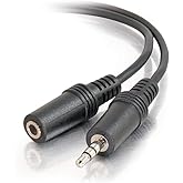 C2G Legrand 3.5MM Stereo Audio Cables, 3.5MM Male to Female Cord, Black Audio Cable with In-Wall, CMG-Rated Jacket, 1.5 Foot