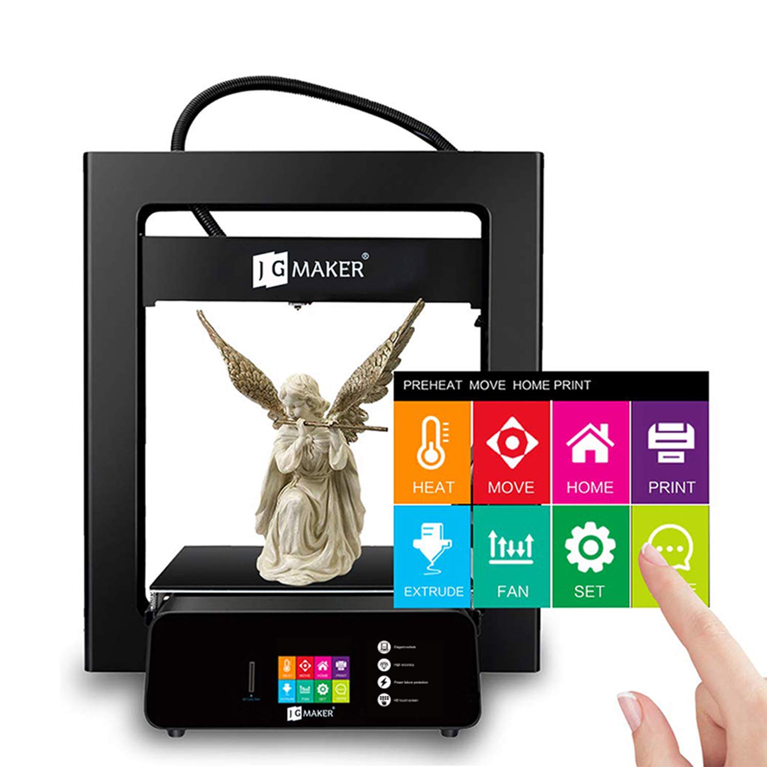 JGMAKER 3D Printer A5S DIY Kit Aluminum Color Touch Screen Upgrade Desktop 3D Printing Machine PLA Filament Large Build Size 305x305x320mm