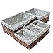 Wicker Home Decorative Storage Baskets 5-Piece Nesting Baskets Brown Wicker Hand Woven with Printed Canvas Storage and Organization Wicker Basket 5 Piece Set 1 Large 1 Medium and 3 Small
