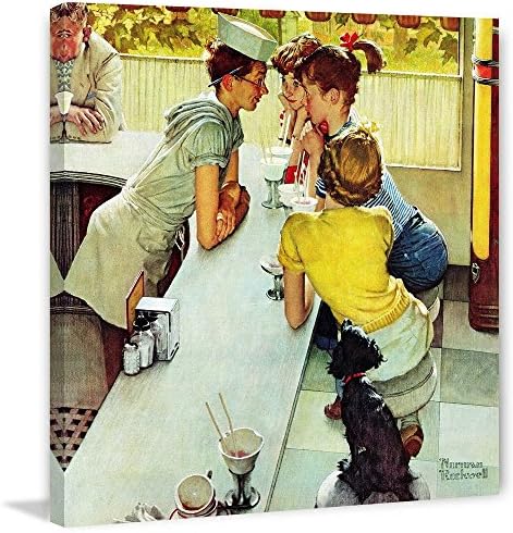 Marmont Hill Norman Rockwell Prints on Canvas Soda Jerk Art Print, 40 by 40"