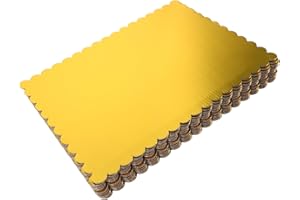 Toyvian 20pcs Rectangular Cake Corrugated Board Thick Greaseproof Sheet Cake Base with Wave Edge Cardboard