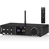 Nobsound 5.1 Channel Bluetooth Amplifier: Home Theater HiFi Surround Sound Amp with DSP – Optical/Coaxial/USB Inputs & DSD256 Support – OLED Display