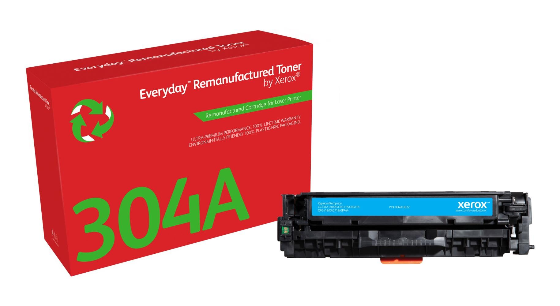Xerox Everyday Compatible HP 304A CC531A Cyan Toner, Standard Capacity, Remanufactured
