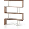Modrest Maze Modern Wood & Stainless Steel Bookcase in