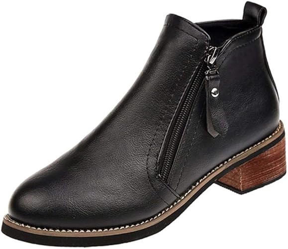 Amazon 花千束 レディース ショートブーツ レザーブーツ アンクルブーツ 通勤通学 クリスマス 誕生日 プレゼント 冬靴 ウィンターブーツ ブーティ オフィス チェルシーブーツ ブーツ ブーティ