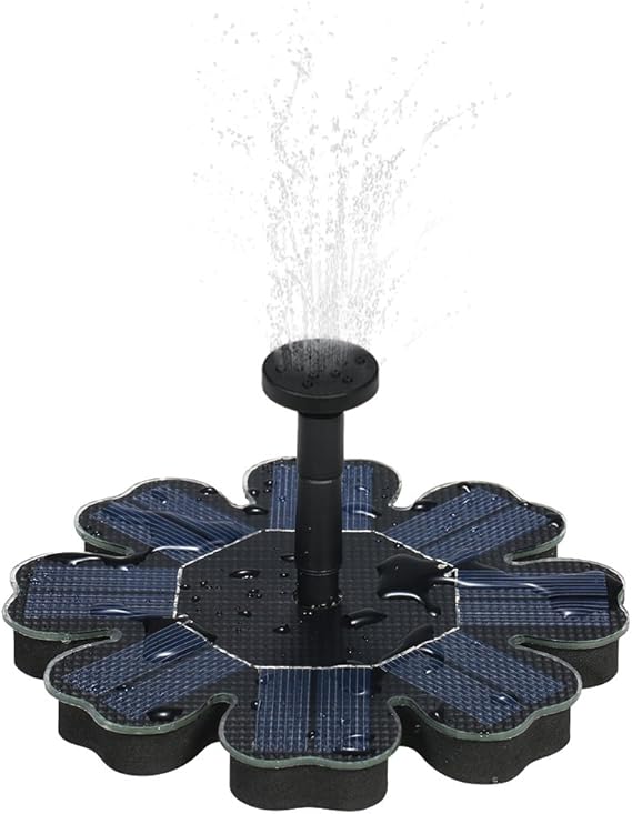 Decdeal Solar Power Fountain Pump Brushless Bird Bath Floating Water Pump Kit for Bird Bath Pond