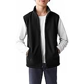 Haloumoning Boys Polar Fleece Vest Kids Full-Zip Lightweight Sleeveless Jacket Fall Winter Warm Outwear 5-14 Years