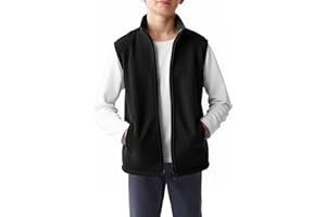 Haloumoning Boys Polar Fleece Vest Kids Full-Zip Lightweight Sleeveless Jacket Fall Winter Warm Outwear 5-14 Years