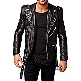 QAWACH Men Leather Jacket - Lambskin Winter Vintage Motorcycle Biker Jacket, Coat Soft & Stylish Moto Ride & Racing Jacket's