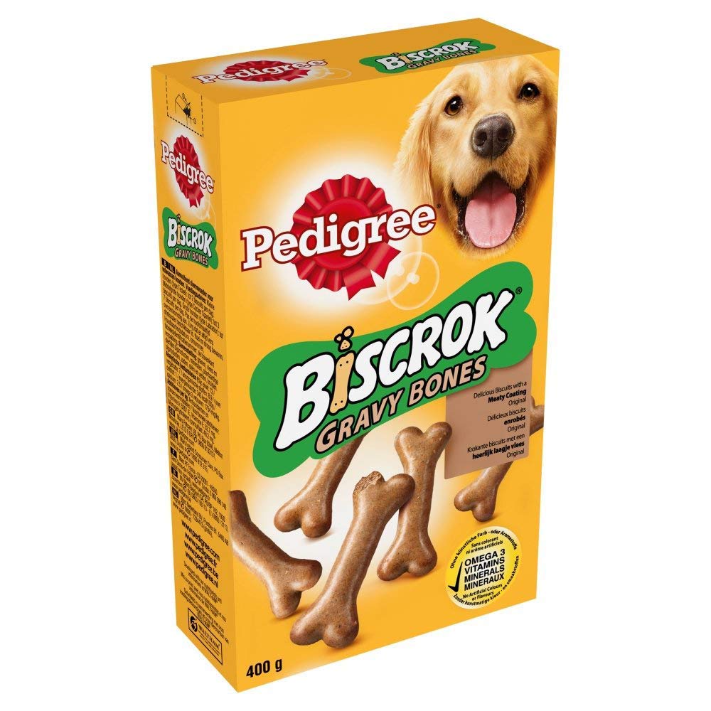Pedigree Biscrok Gravy Bones Dog Biscuit Treats, 400 g