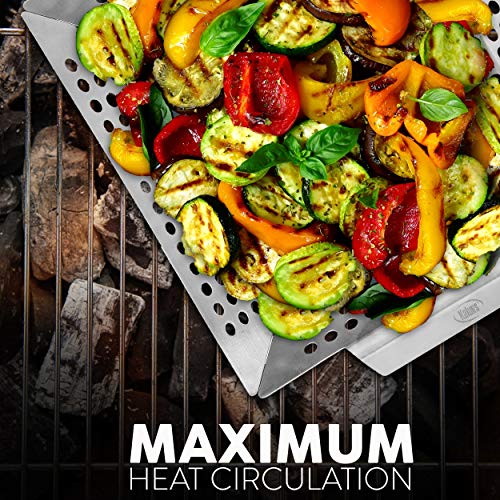 Kaluns Grill Basket For Veggies, Heavy Duty Grilling Baskets For