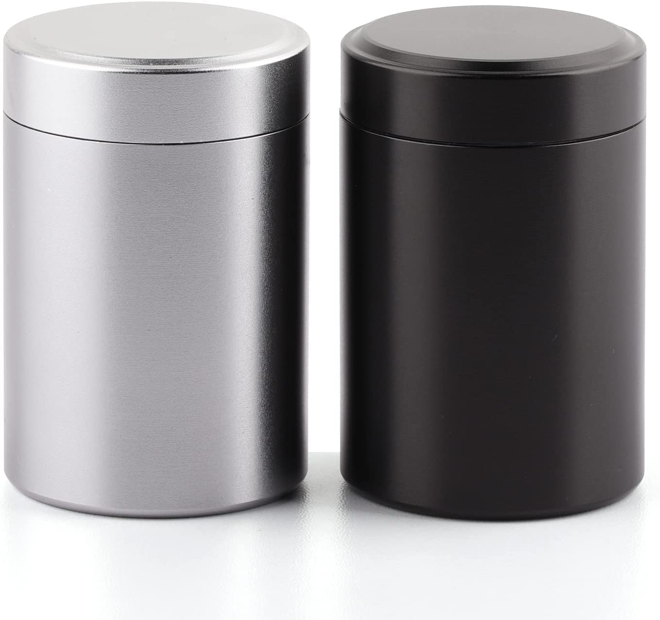 OZCHIN 2 PCS Aluminum Storage Jar Portable Airtight Smell Proof Container Bottle Multipurpose Storage Container for Spices, Coffee & Teas