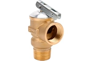 AUNMAS Temperature Pressure Relief Valve, Brass Temperature and Pressure Relief Safety Valve for Water Heater and Tanks Plumb