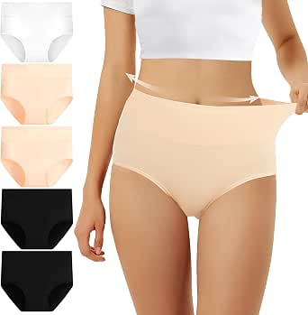 Bragas De Cintura Alta Mujer - Algodón Cómodo, Control De Barriga Y Antifugas, Pack De 3 O 6 Unidades