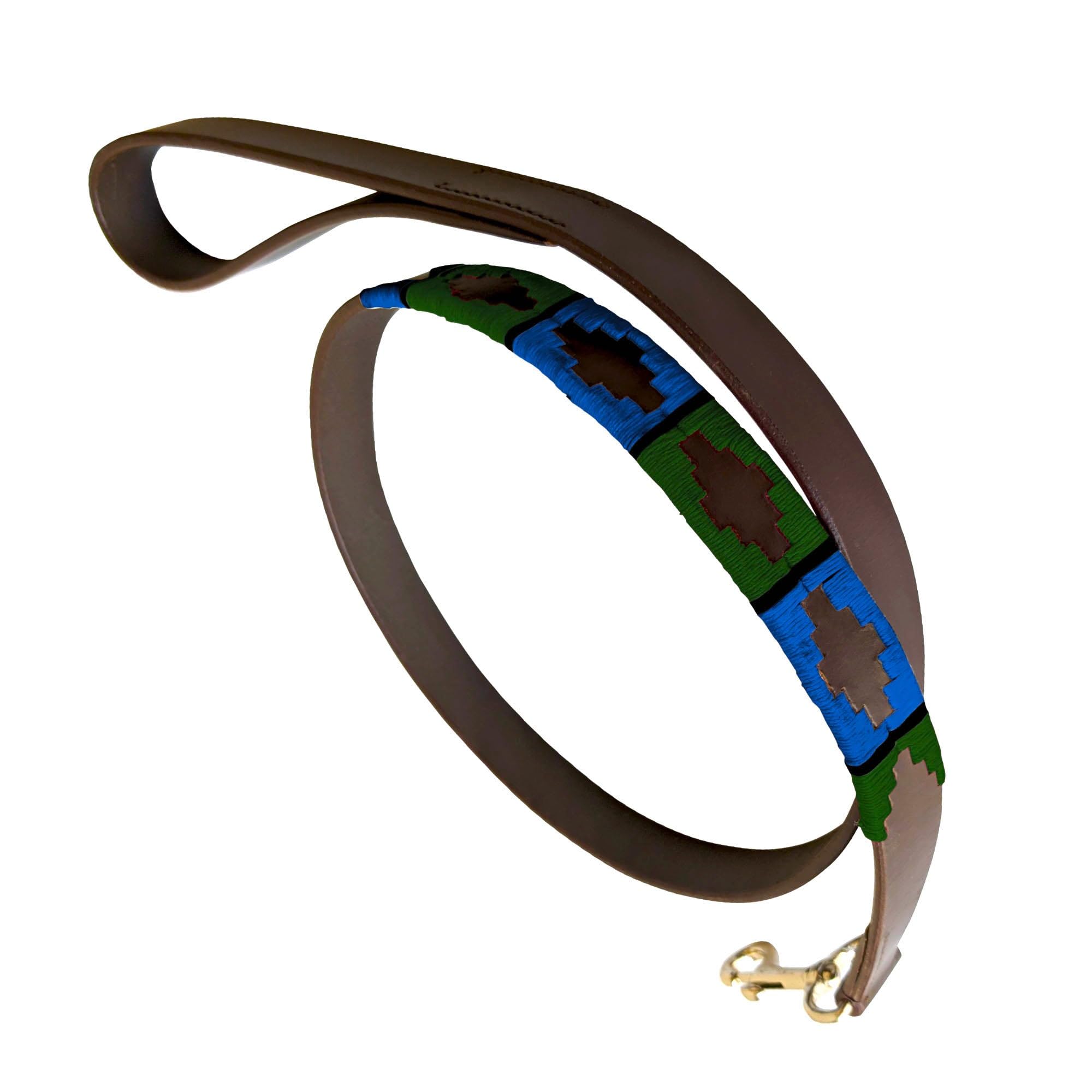 Carlos Diaz Genuine Leather Waxed Embroidered Polo Dog Lead