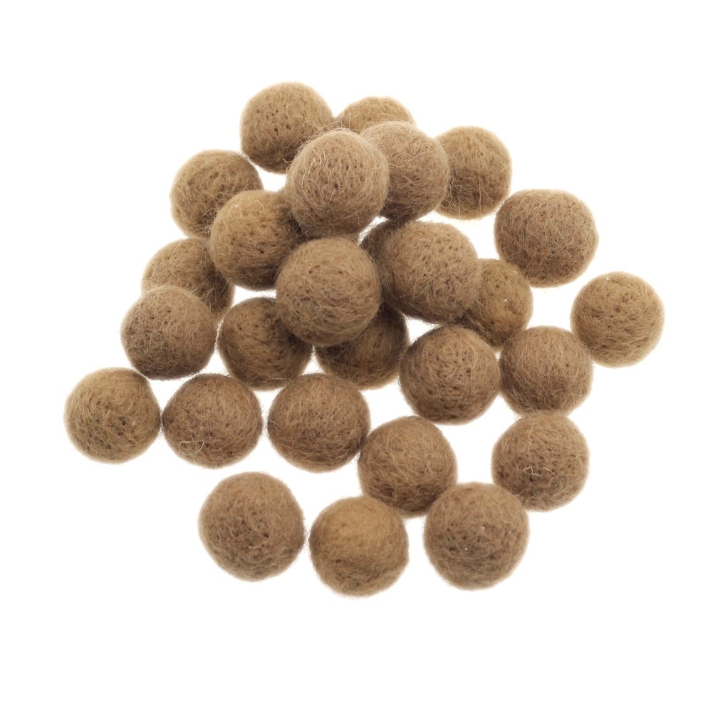 Zasy 20mm Needle Felt Wool Balls Felt Pom Pom Beads DIY Accessories Garlands 30pcs Khaki
