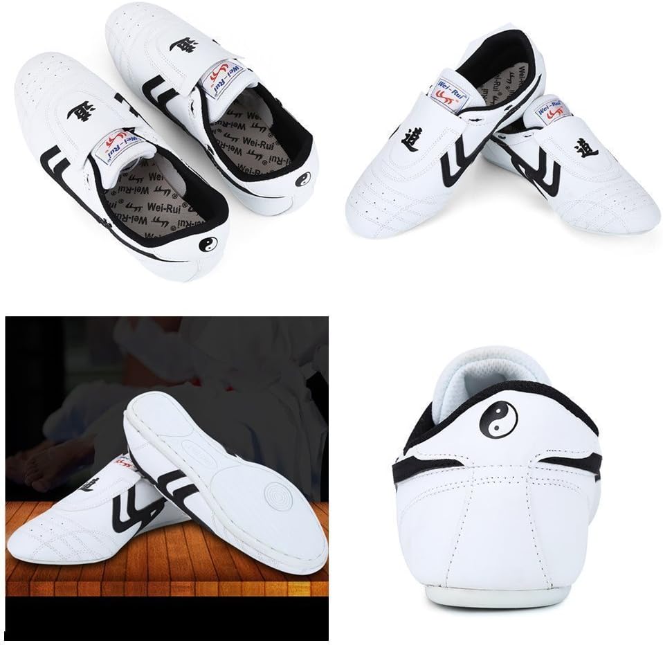 Taekwondo Shoes Martial Arts Sneaker Boxing Karate Kung Fu Tai Chi Shoes Black Stripes Sneakers Lightweight Shoes : Sports & Outdoors