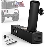 Boslla Hitch Flag Pole Holder, Trailer Hitch Mount Flagpole Holder Universal for Standard 2 inch Receivers, Compatible with Truck, Jeep, Pickup, RV, SUV (Black)