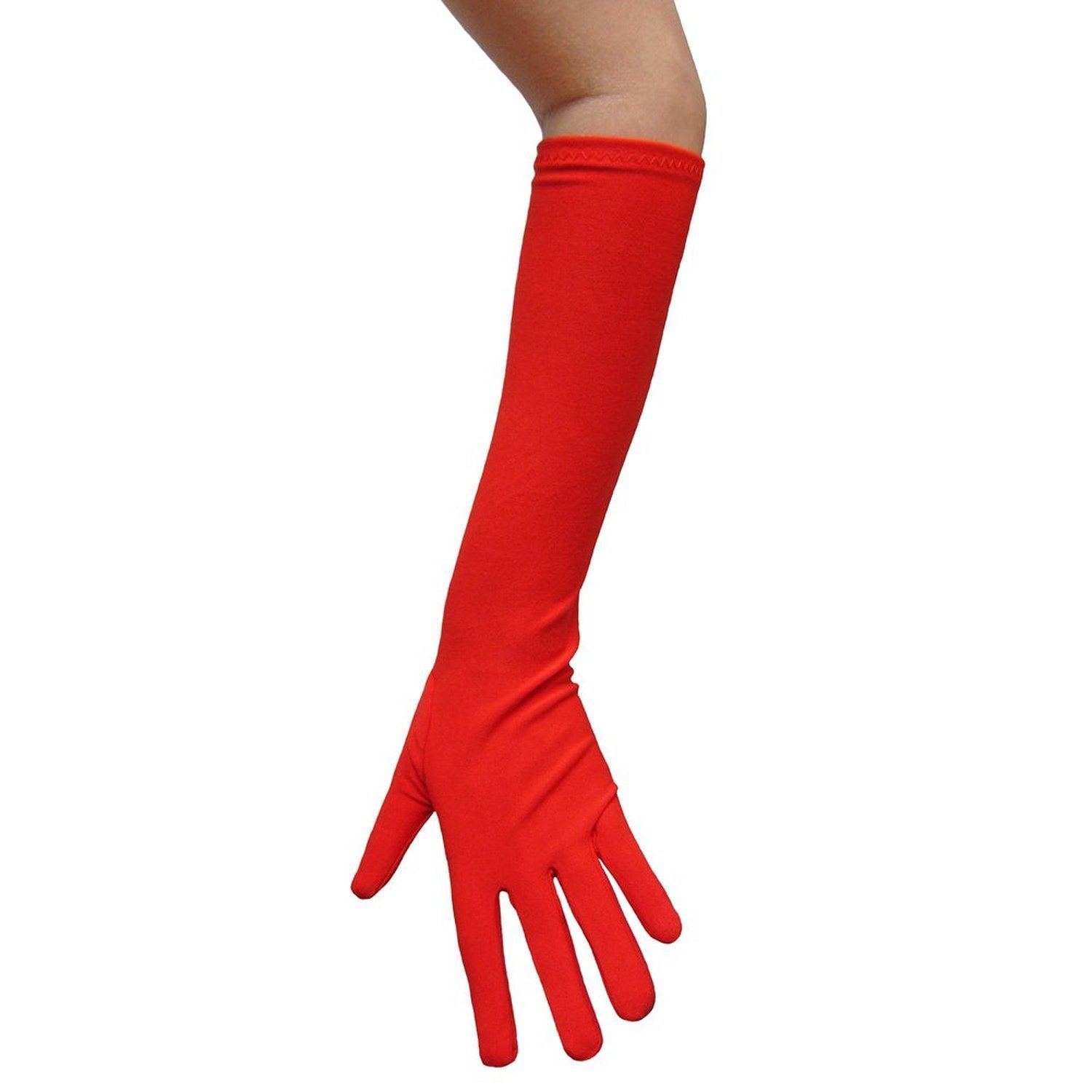 Polyester Elbow Length Gloves Red Amazon.co.uk Clothing