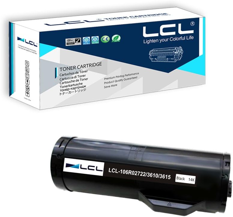 LCL Compatible Toner Cartridge 106R02722 106R02720 Phaser 3610 3610DN 3610N WorkCentre 3615 3615DN 14100 Pages (1 Black) Replacement for Xerox Phaser 3610DN 3610 3610V 3610DN 3615 3615V 3615DN 3615DNW