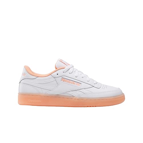 Reebok Women's Club C Revenge Sneaker, White/White/Sunkissed Orange, 8.5