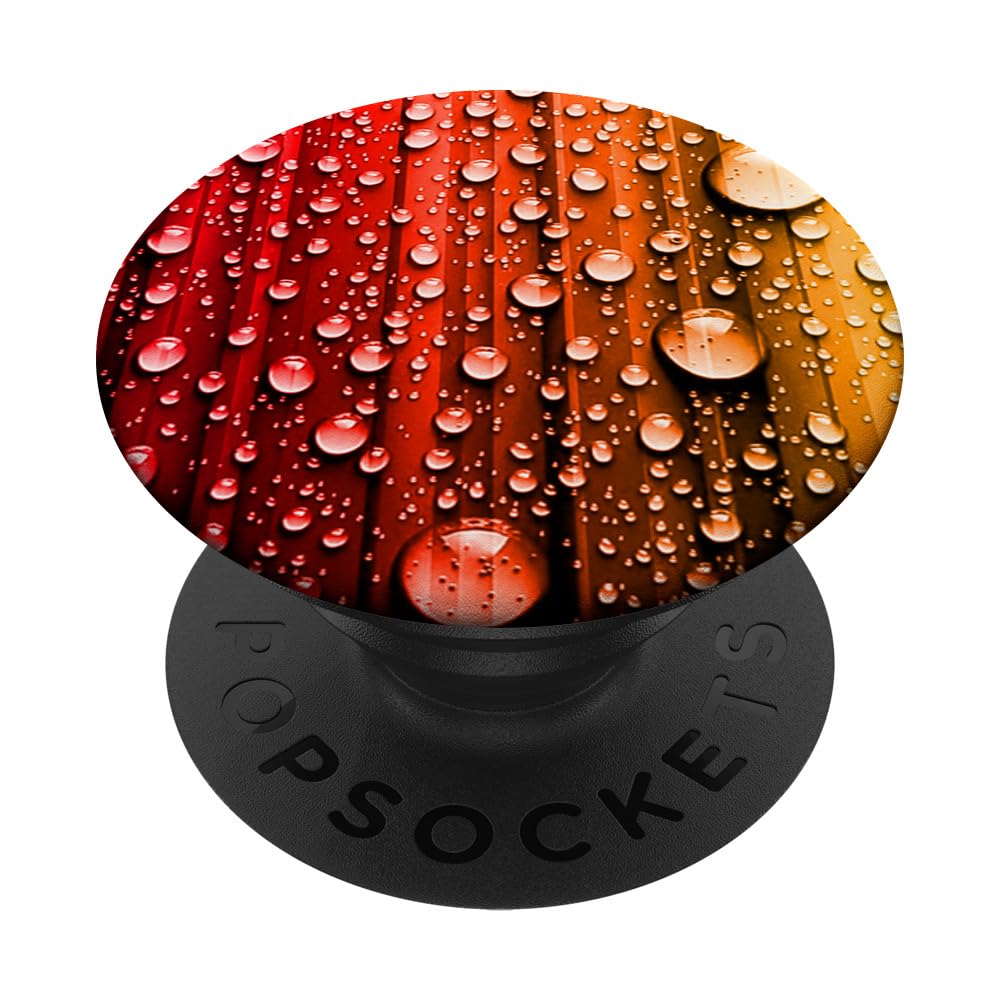red and orange / colorful water drops PopSockets Swappable PopGrip