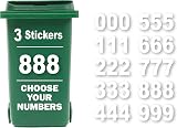 Rubigo 3 x Bin Numbers for Wheelie Bins 0-9 Weatherproof Self Adhesive 17.5cm