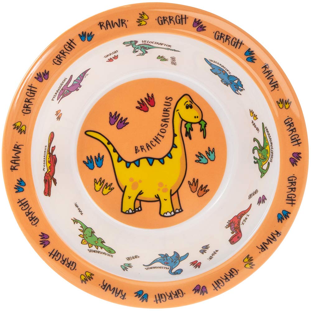 lesser and pavey Kids Bowl | Dinosaur Design | 1 Piece | Multicoloured | 16.5 cm x 16.5 cm x 4.5 cm