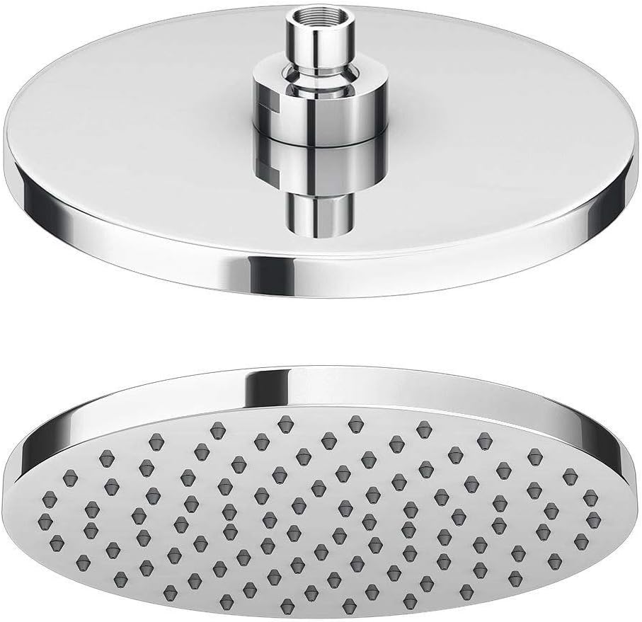Taps2Traps Chrome Round 200mm Overhead Shower Head Anti-Limescale Nozzles