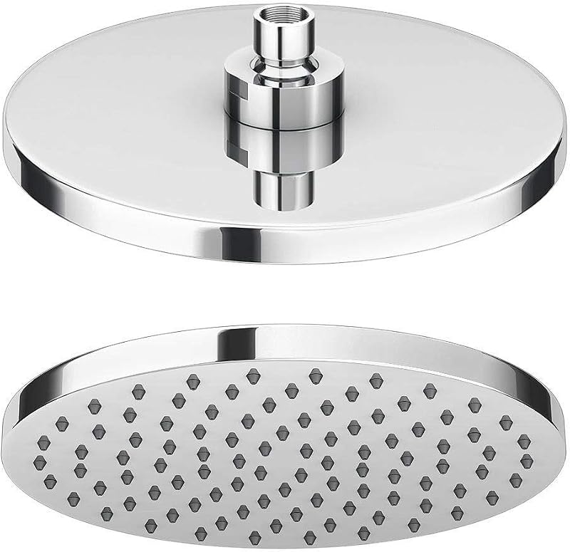 Taps2Traps Chrome Round 200mm Overhead Shower Head Anti-Limescale Nozzles