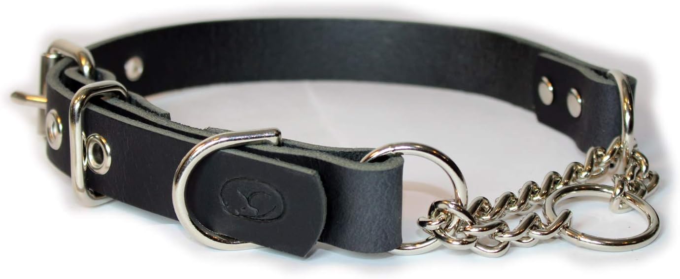 adjustable leather half check collar