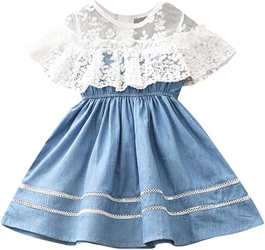 lace and denim dress