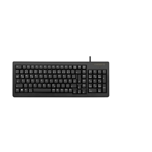 CHERRY G84-5200 XS, Kompakte Tastatur mit Nummernblock, UK-Layout (QWERTY), Kabelgebunden (USB-A Anschluss), Mechanische ML Switches, Schwarz