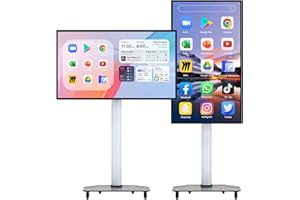 HUSHIDA 55″ Smart Board 1080P Portable TV & Huge Tablet Android 13 & 8G RAM+128G Storage Screen Mirroring for Live Streaming, All in One Digital Whiteboard for Home Classroom and Business Meeting