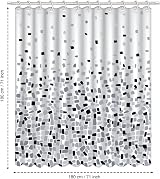 ANSIO Shower Curtain Mosaic Black 180 x 180 cm Water Repellent view 3