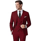 Gentle Season Men's Stretch Slim Fit 5-Piece Suit Set with Blazer, Vest, Pants, Bow Tie, Necktie and Pocket Square