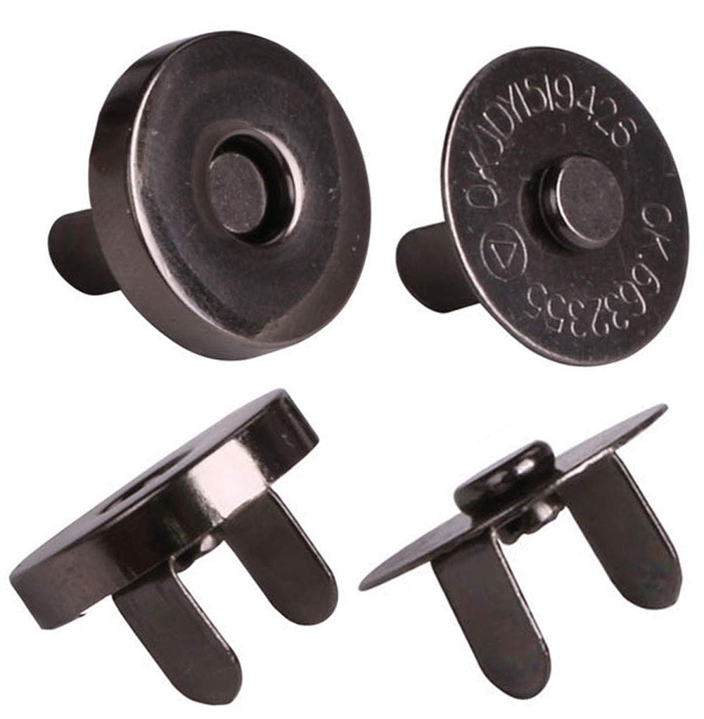 Mini Skater 24 Sets Magnetic Button Clasp Snaps - Purses, Bags, Clothes - No Tools Required - Choose Small or Large Magnetic Button Size:18mm(6/8") (Black)