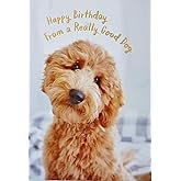 Happy Birthday From A Really Good Dog with Goldendoodle Greeting Card - My Heart is Warm With Love and Wishes For You