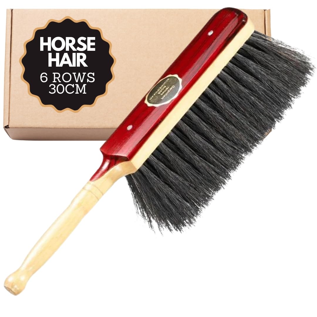 Premium Horsehair Brush Bricklayers | Soft 30 cm with 6 Rows of Durable Bristles | Perfect Bricklayers Brush for Indoor Precision Cleaning