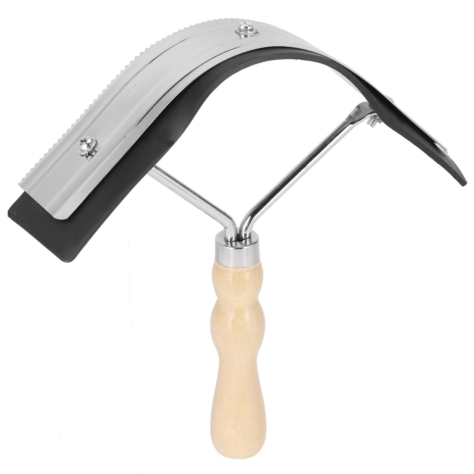 Buachois Horse Sweat Scraper Horse Squeegee Grooming Tool with Wood Non Slip Handle Soft Rubber Cleaning Tool Farm Supplies