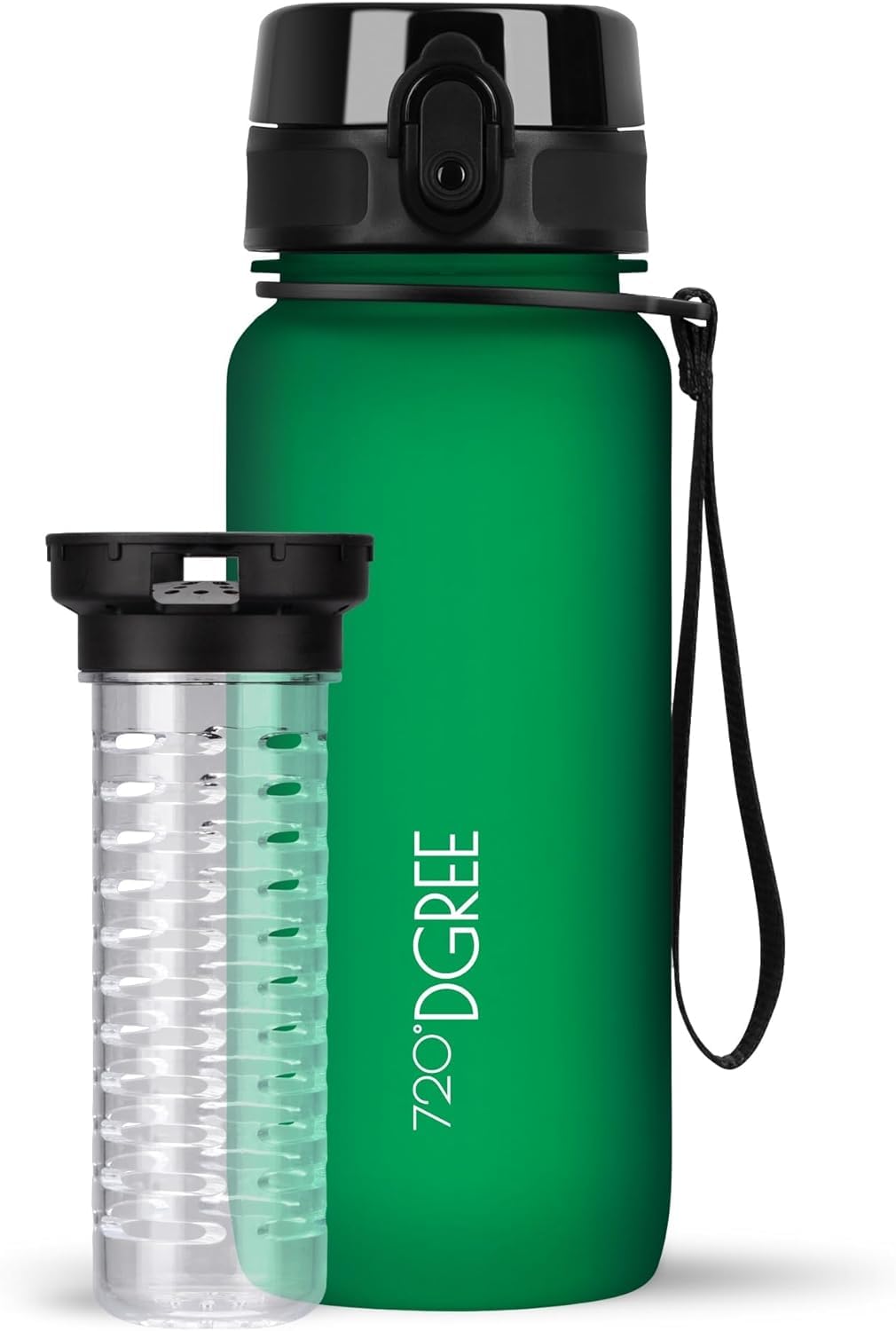 720°DGREE Water Bottle “uberBottle“ - 650 ml softTouch +Fruit-Infuser, BPA-Free Tritan, Leakproof, Reusable Drinking Bottle - Sports Bottle for Gym, Kids, School, Fitness, Running, Travel, Office