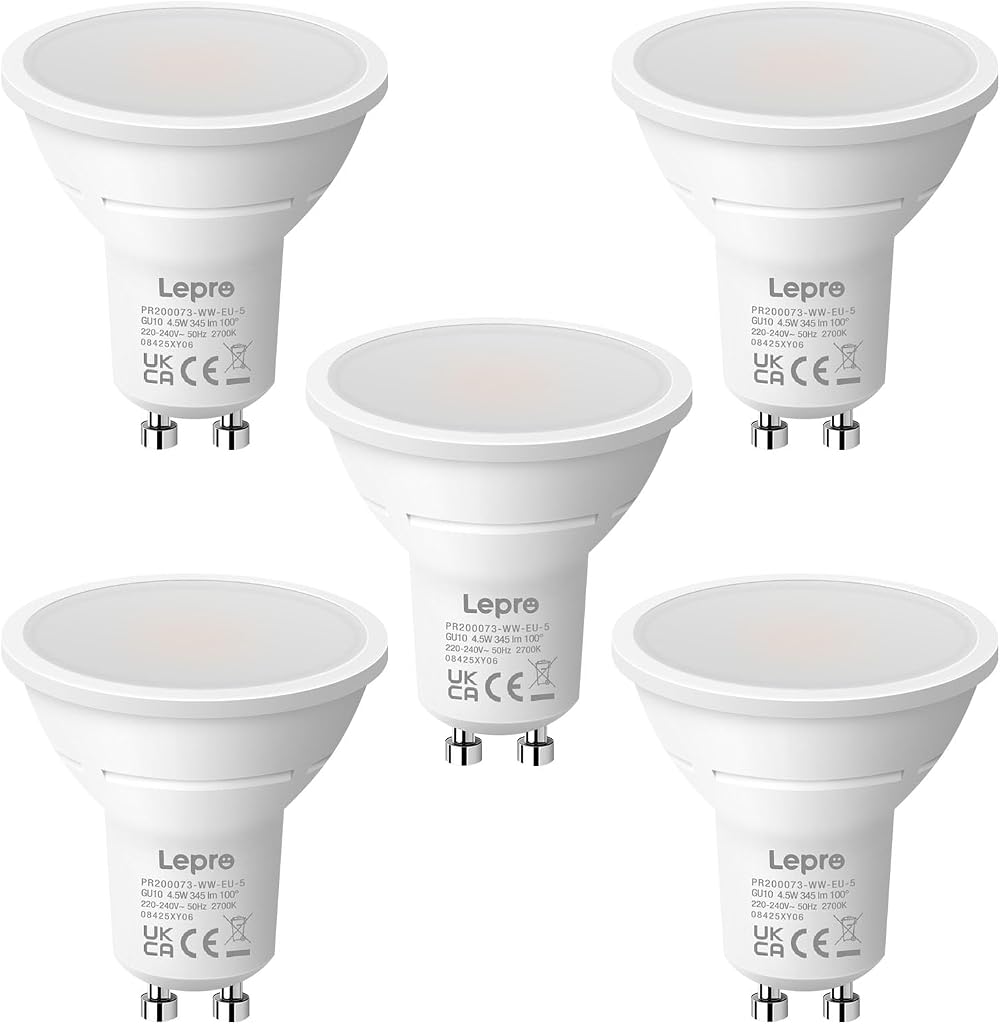 Lepro GU10 LED Bulbs 4.5W Warm White 2700K 345lm Pack of 5
