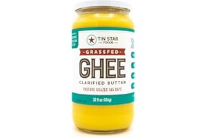 Tin Star Foods Grassfed Ghee perfect for high temp baking, roasting, cooking, bbq, grilling. Ayurvedic, Keto, Vegetarian, Paleo, Gluten Free, Low Carb.