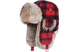 ALKAIDSTAR Fur Winter Trapper Hat,100% Rabbit Fur Aviator Ski Trapper Trooper Pilot Hat,Snow Eskimo Hat with Ear Flaps for Men & Women