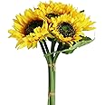 Levana.m Artificial Sunflower 6Pcs Fake Sunflowers Realistic Silk Sunflower Bouquet with Stems for Wedding Decor Baby Shower Arrangement Table Centerpieces Outdoor Indoor Decor