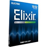 Elixir Electric Guitar Strings Nickel Plated Steel OPTIWEB, 6-String, 10-52 | Light/Heavy 10-52, Nickel Plated Steel with OPTIWEB Technology, Longest-Lasting Crisp Tone with Comfortable Feel
