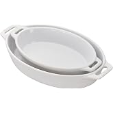 STAUB Ceramic Oval Baking Dish Set, 2-piece, White