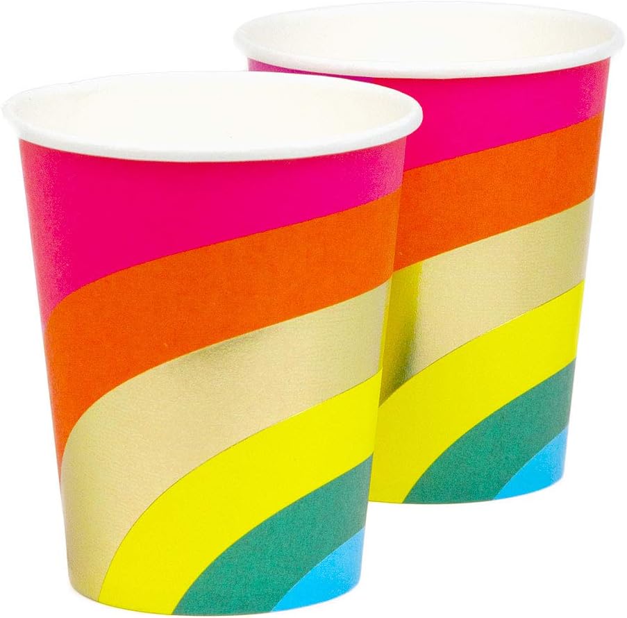 Talking Tables Pack of 12 Rainbow Paper Party Cups Birthday Partyware