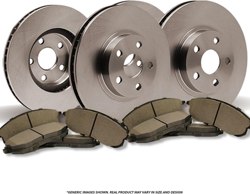 (Front+Rear Brake Kit)(OE SPEC)(Perfect-Series) 4 Disc Brake Rotors & 8 SemiMet Pads (Fits: 5lug)